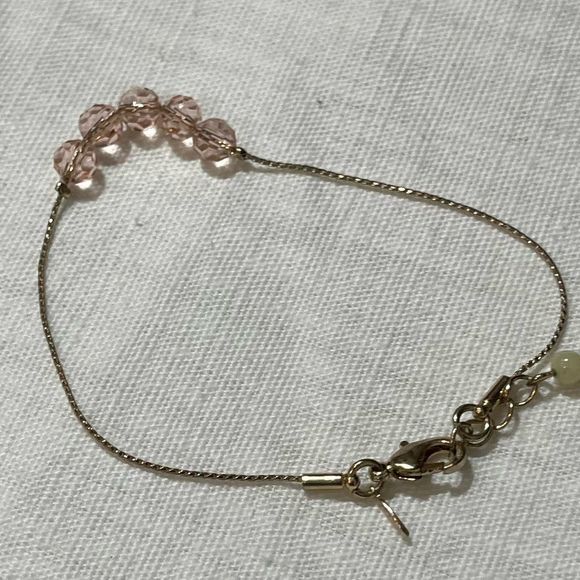 Gold & Pink Beaded Bracelet - Picture 9 of 9